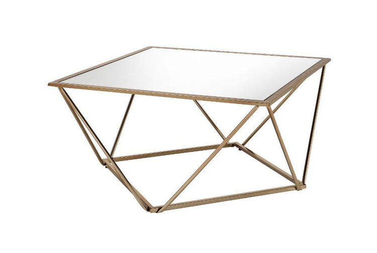 ACME - Fogya - Coffee Table - Mirrored & Champagne Gold Finish - 5th Avenue Furniture