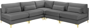 Meridian Furniture - Julia - Modular Sectional 5 Piece - Grey - Fabric - 5th Avenue Furniture