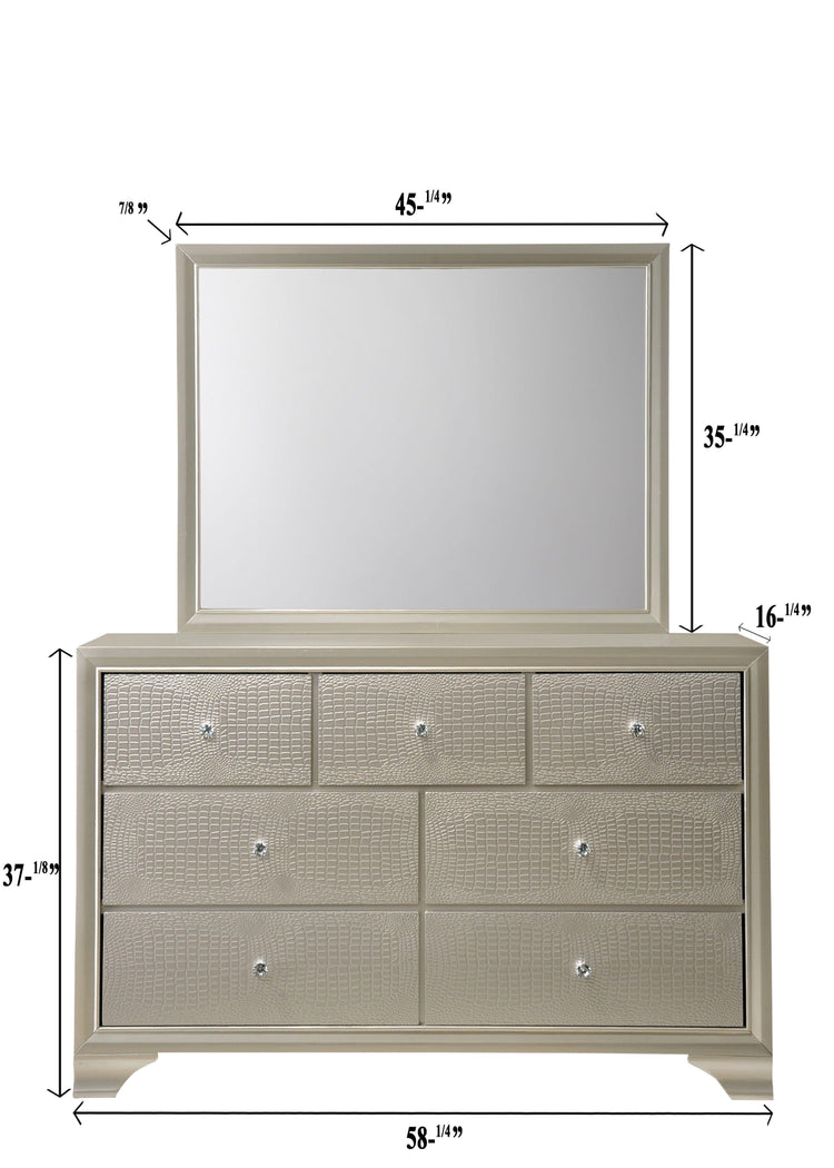 Crown Mark - Lyssa - Dresser, Mirror - 5th Avenue Furniture