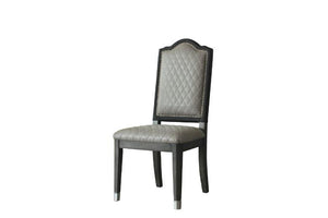 ACME - House - Beatrice Side Chair (Set of 2) - Two Tone Gray Fabric & Charcoal Finish - 5th Avenue Furniture