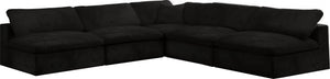 Meridian Furniture - Cozy - Modular Sectional Cloud - Black - Fabric - Modern & Contemporary - 5th Avenue Furniture