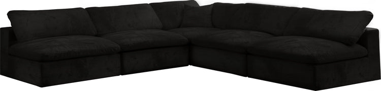 Meridian Furniture - Cozy - Modular Sectional Cloud - Black - Fabric - Modern & Contemporary - 5th Avenue Furniture