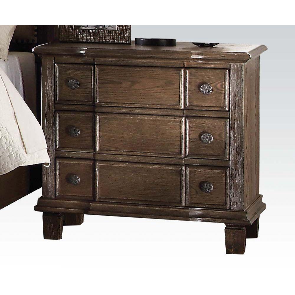 ACME - Baudouin - Nightstand - Weathered Oak - 5th Avenue Furniture