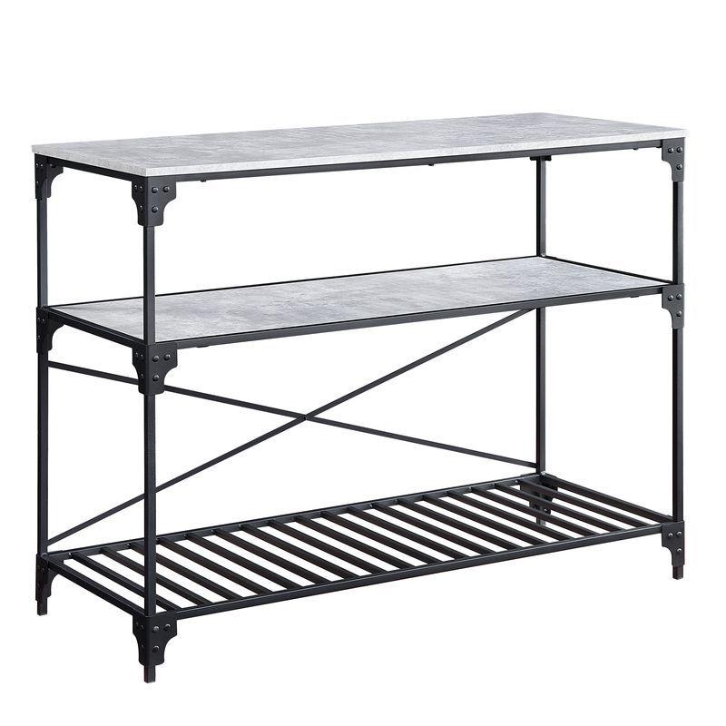 ACME - Jakob - Kitchen Cart - Black & Concrete Finish - 5th Avenue Furniture