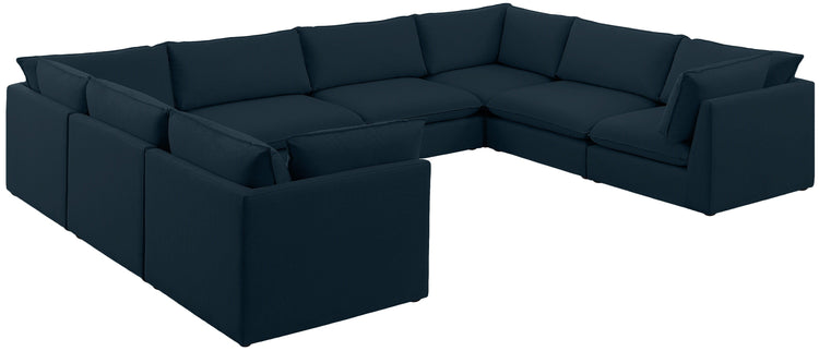 Meridian Furniture - Mackenzie - Modular Sectional 8 Piece - Navy - 5th Avenue Furniture