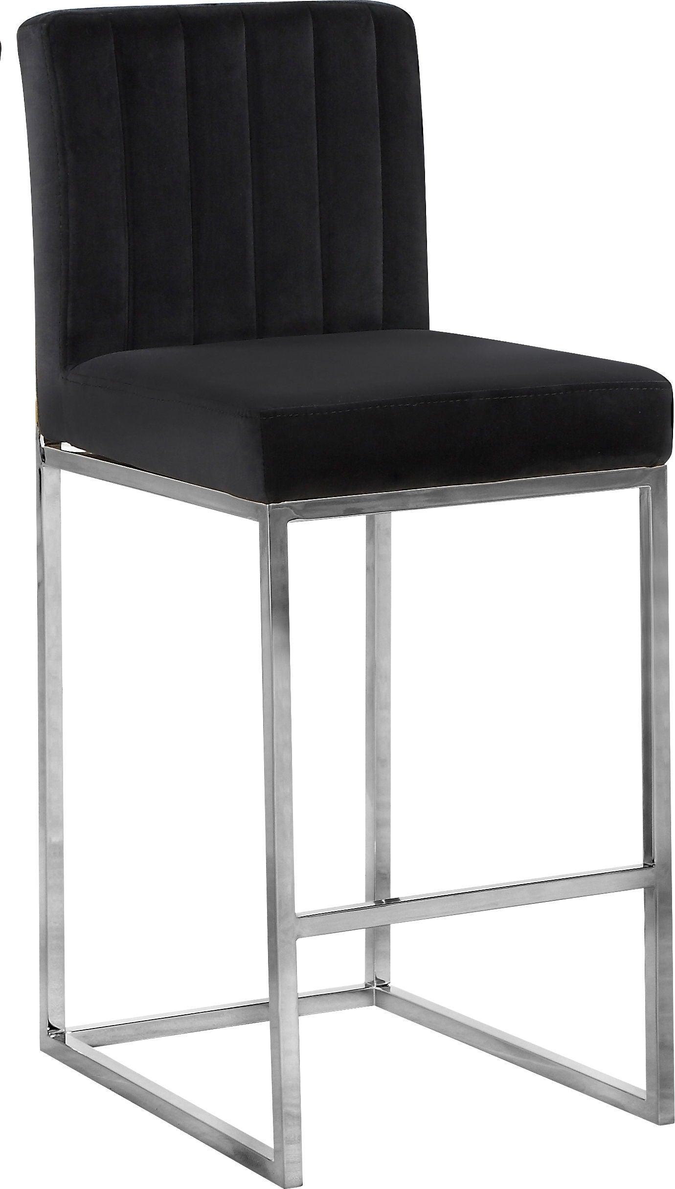 Meridian Furniture - Giselle - Stool with Chrome Legs - 5th Avenue Furniture