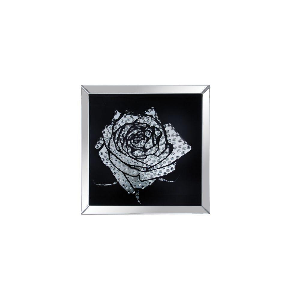 ACME - Nevina - Wall Art - Mirrored & Faux Crystal Rose - 5th Avenue Furniture