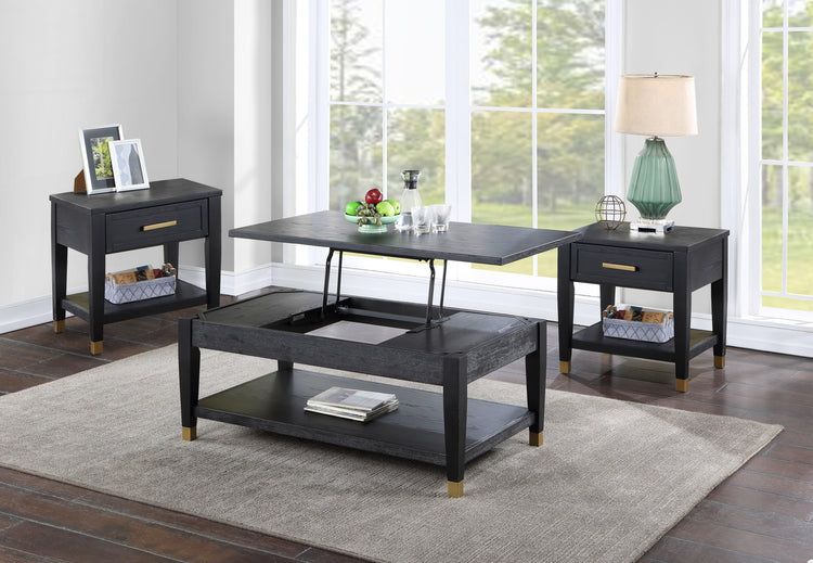 Steve Silver Furniture - Yves - 3 Piece Occasional Table Set - Black - 5th Avenue Furniture