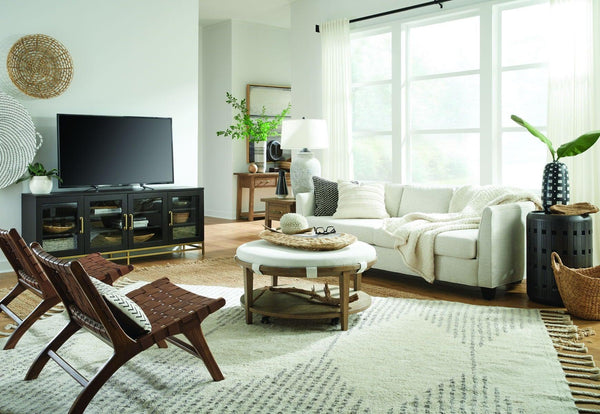 Magnussen Furniture - Lindon - Dark Round Accent End Table - Belgian Wheat - 5th Avenue Furniture