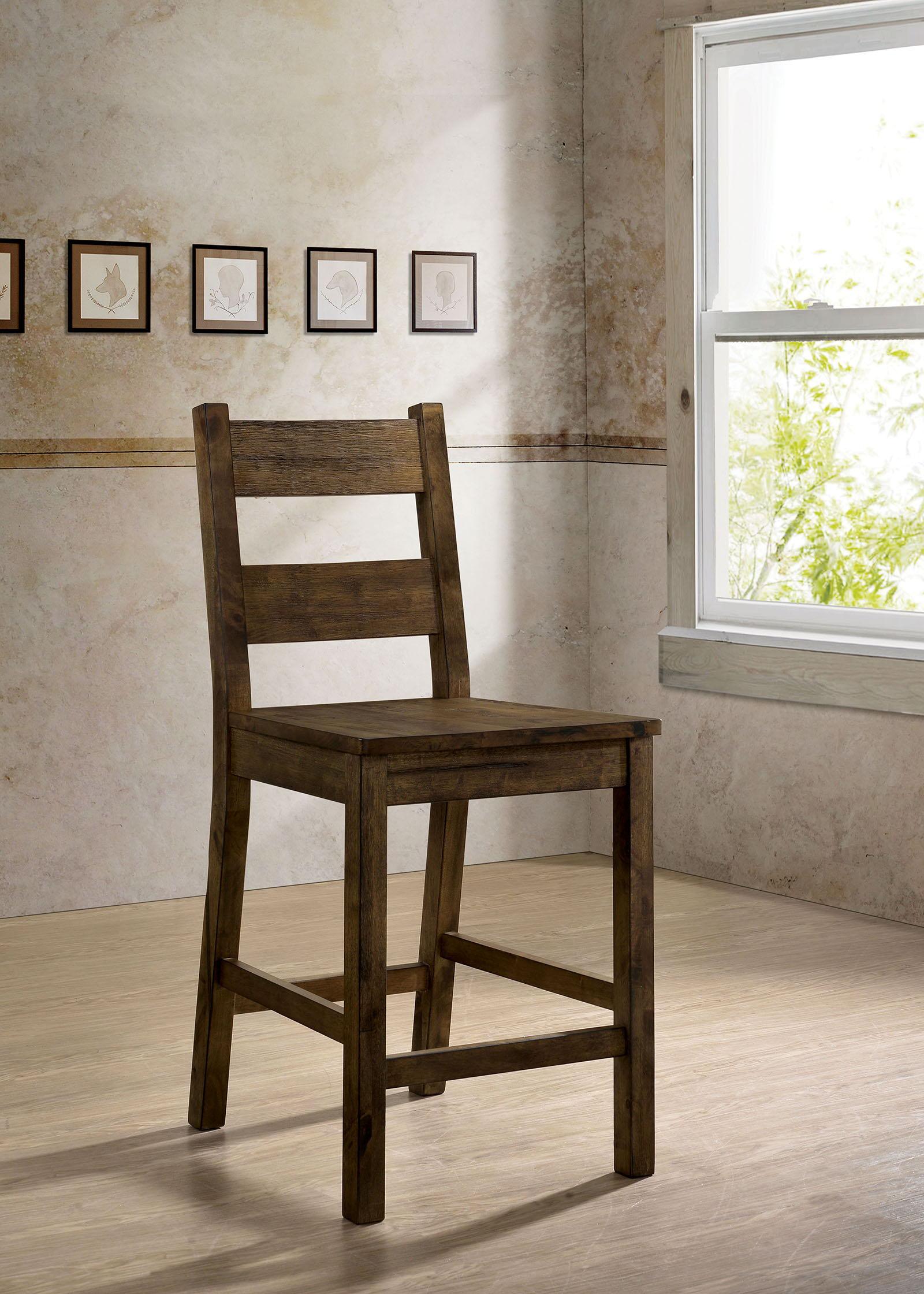 Furniture of America - Kristen - Counter Height Side Chair (Set of 2) - Rustic Oak - 5th Avenue Furniture