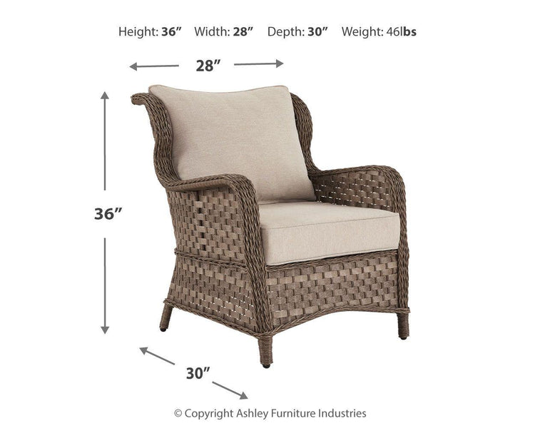 Signature Design by Ashley® - Clear Ridge - Light Brown - Lounge Chair W/Cushion (Set of 2) - 5th Avenue Furniture