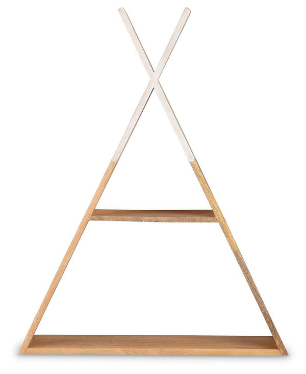 Signature Design by Ashley® - Cadelaria - White / Natural - Wall Shelf - 5th Avenue Furniture