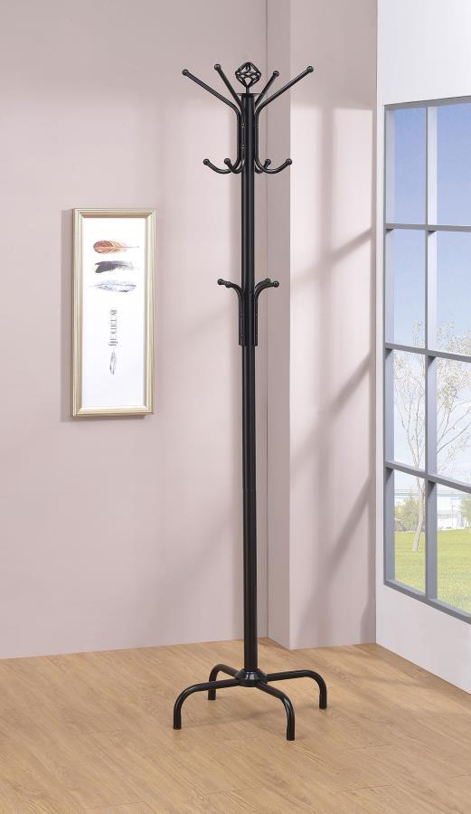 CoasterEveryday - Collier - 12-Hook Coat Rack - Black - 5th Avenue Furniture