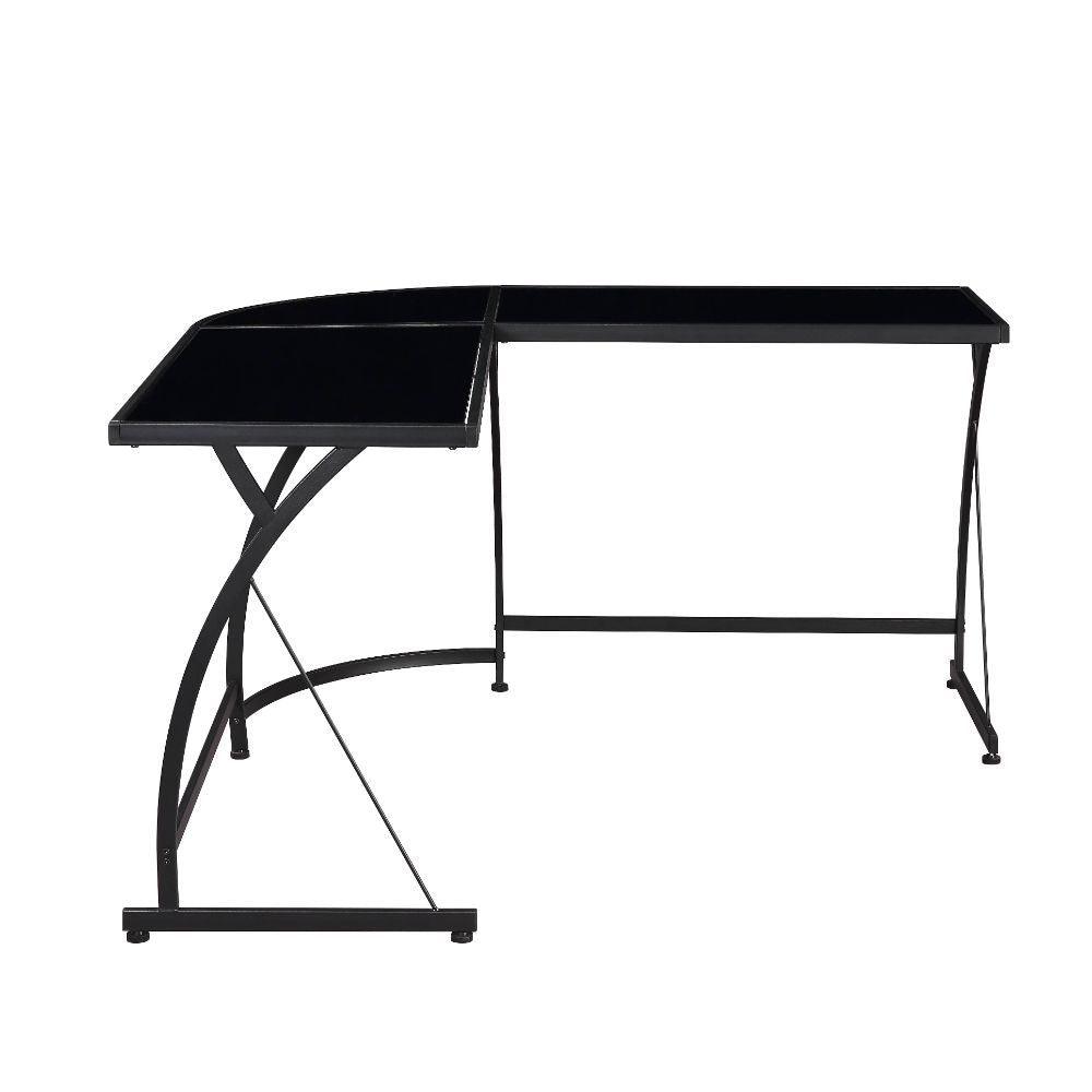 ACME - Janison - Desk - Black Glass & Black - 5th Avenue Furniture