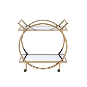ACME - Traverse - Serving Cart - Champagne & Mirrored - 5th Avenue Furniture