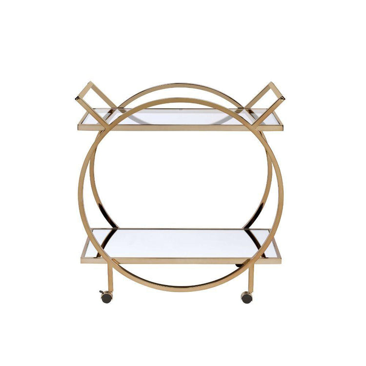 ACME - Traverse - Serving Cart - Champagne & Mirrored - 5th Avenue Furniture