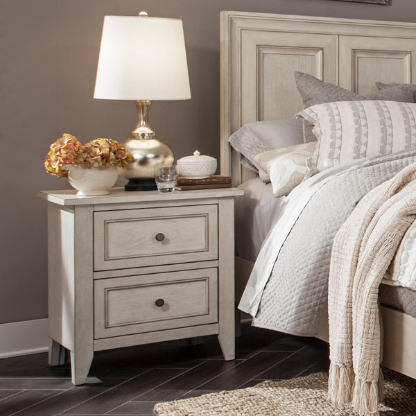 Magnussen Furniture - Raelynn - 2 Drawer Nightstand - Weathered White - 5th Avenue Furniture