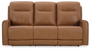 Tryanny - Butterscotch - Power Reclining Sofa With Adj Headrest - 5th Avenue Furniture