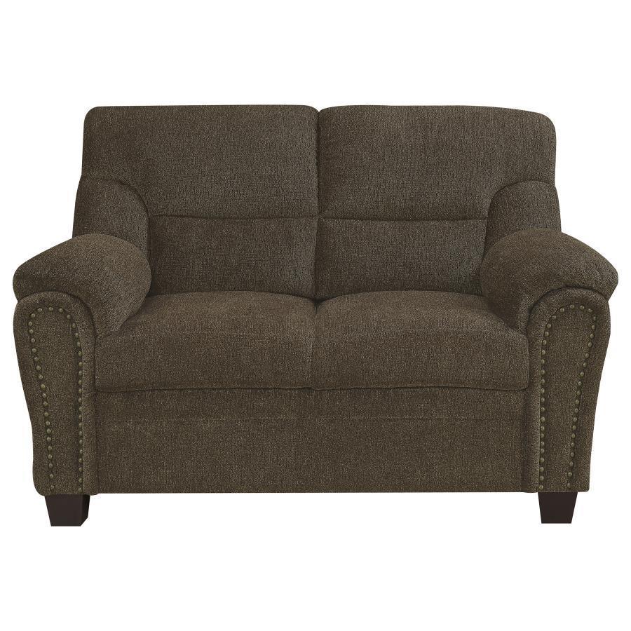 CoasterEveryday - Clemintine - Upholstered Loveseat with Nailhead Trim - 5th Avenue Furniture