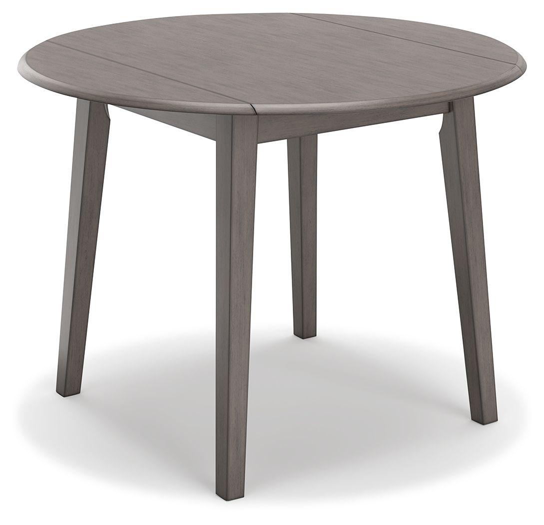 Signature Design by Ashley® - Shullden - Gray - Round Drm Drop Leaf Table - 5th Avenue Furniture