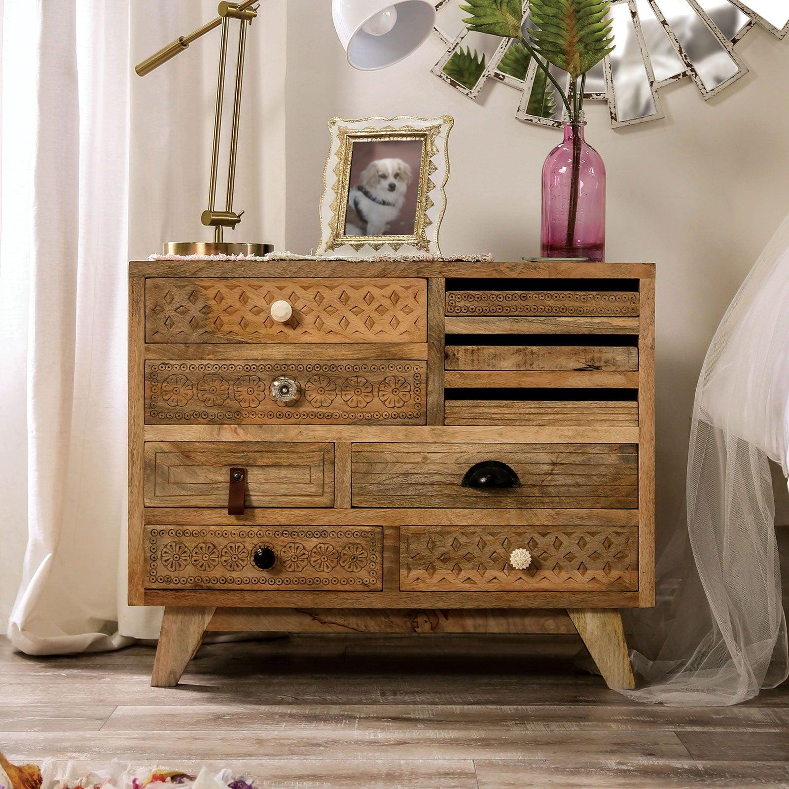 Furniture of America - Blanchefleur - 9 Drawers Chest - Weathered Light Natural Tone - Wood - 5th Avenue Furniture