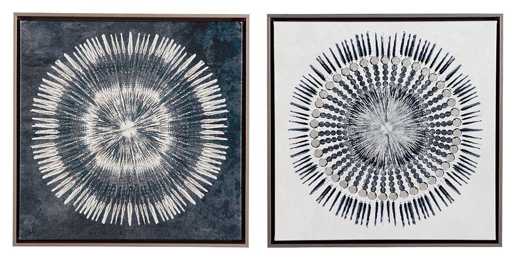 Ashley Furniture - Monterey - Blue / White - Wall Art Set (Set of 2) - 5th Avenue Furniture