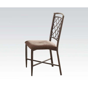 ACME - Aldric - Side Chair (Set of 2) - Fabric & Antique - 5th Avenue Furniture