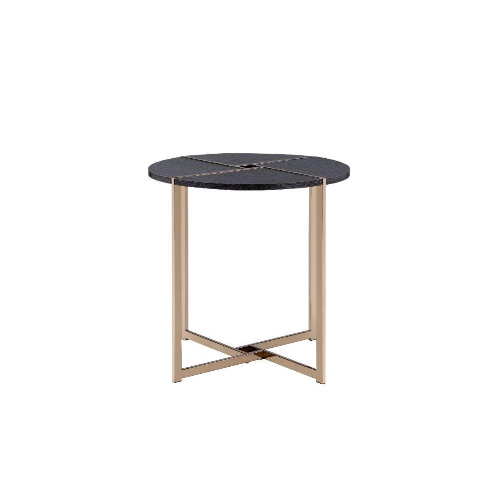 ACME - Bromia - End Table - Black & Champagne - 5th Avenue Furniture