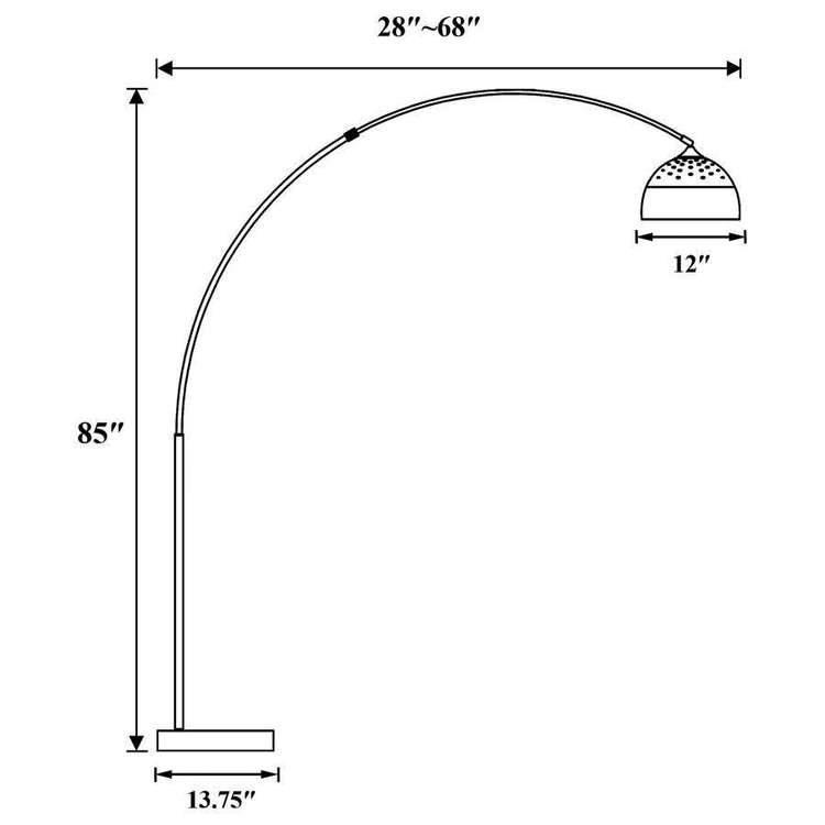 CoasterEveryday - Krester - Arched Floor Lamp - Brushed Steel And Chrome - 5th Avenue Furniture