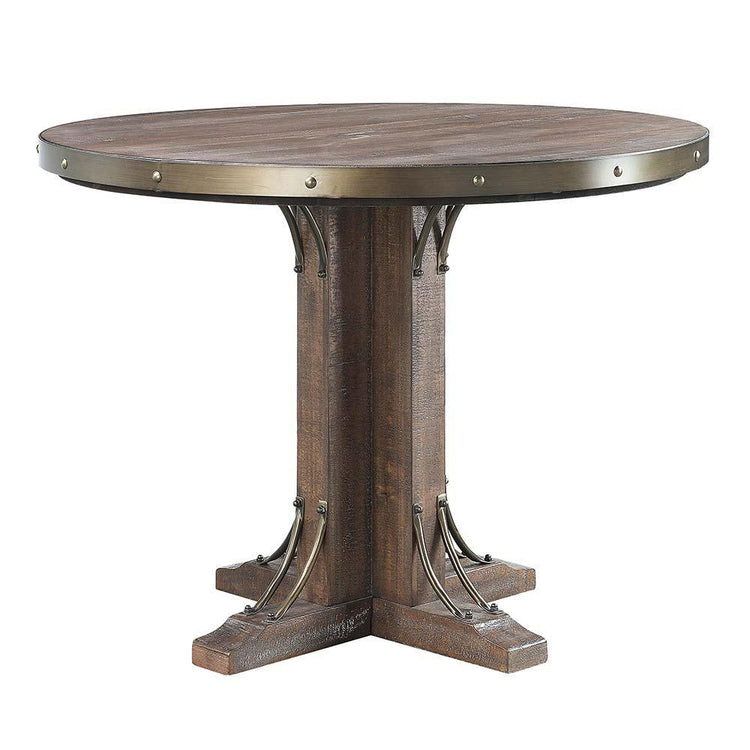 ACME - Raphaela - Counter Height Table - Weathered Cherry Finish - 5th Avenue Furniture