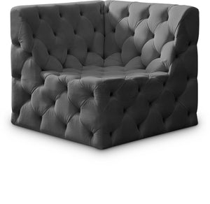 Meridian Furniture - Tuft - Corner Chair - Gray - 5th Avenue Furniture