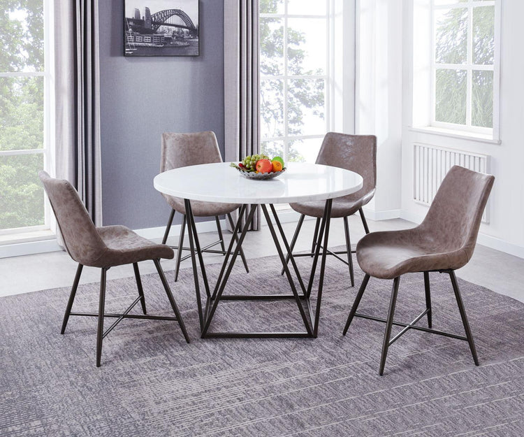 Steve Silver Furniture - Ramona - 5 Piece Dining Set - White - 5th Avenue Furniture