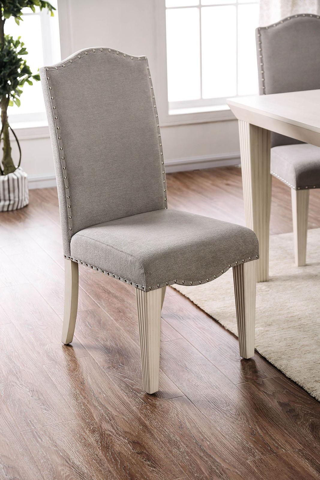 Furniture of America - Daniella - Side Chair (Set of 2) - Antique White / Gray - 5th Avenue Furniture