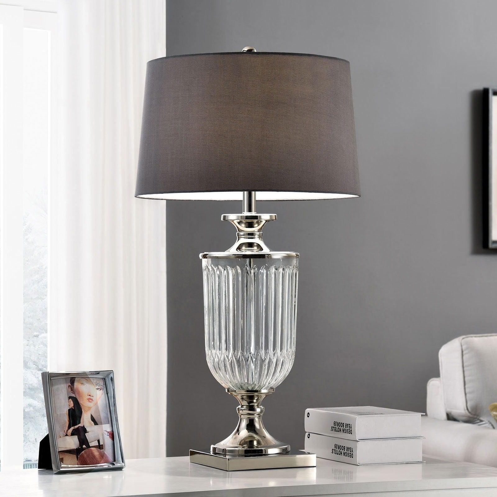 Furniture of America - Ira - Table Lamp - Silver / Clear - 5th Avenue Furniture