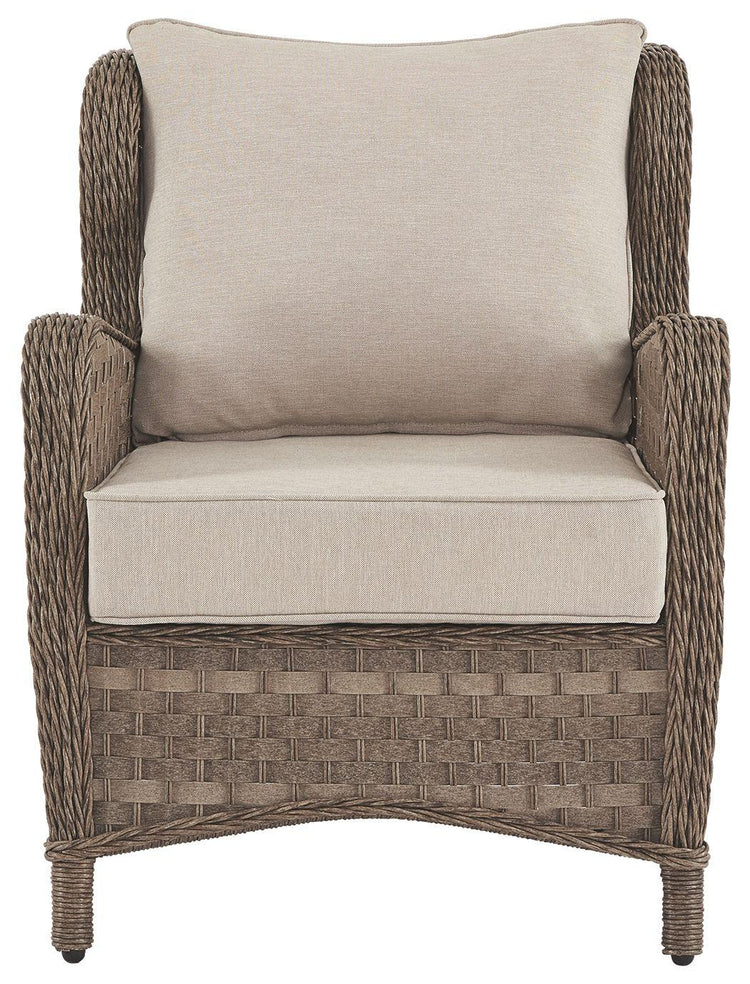 Signature Design by Ashley® - Clear Ridge - Light Brown - Lounge Chair W/Cushion (Set of 2) - 5th Avenue Furniture