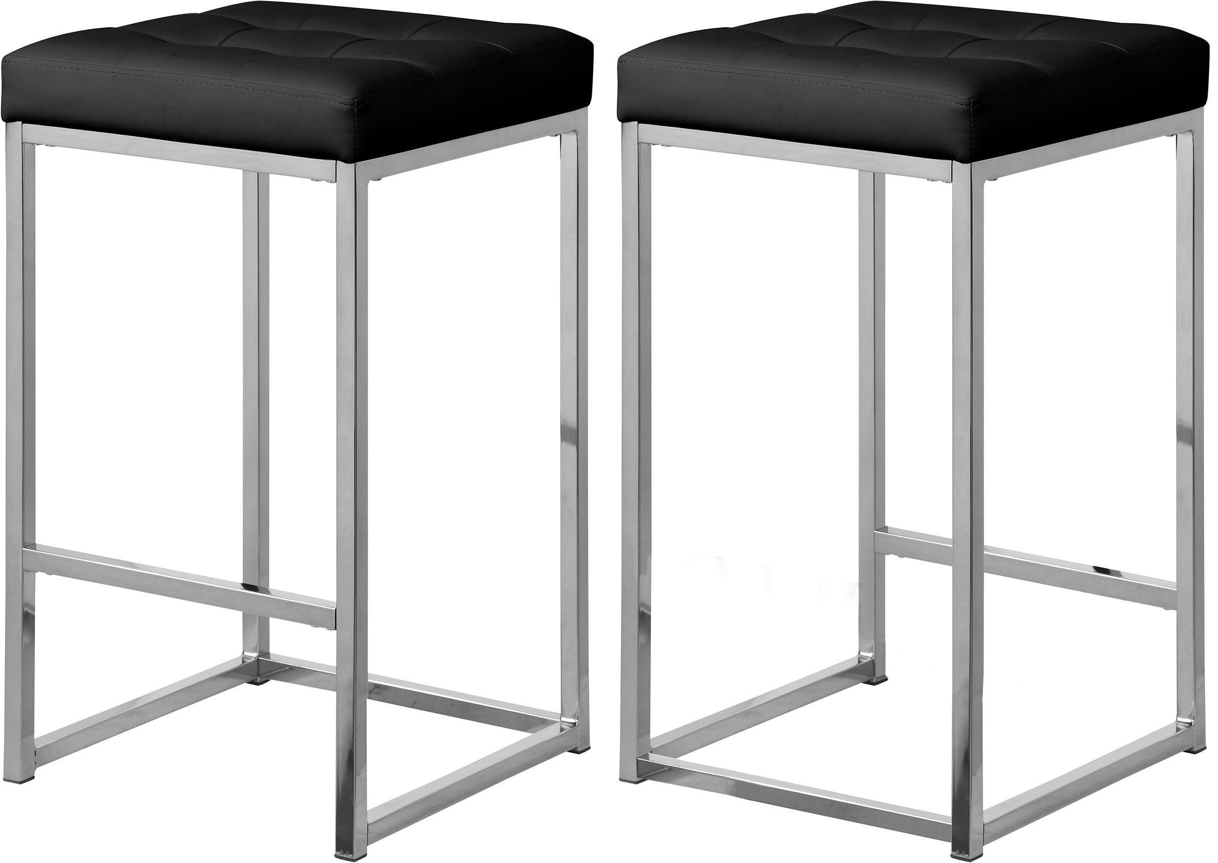 Meridian Furniture - Nicola - Faux Leather Stool (Set of 2) - 5th Avenue Furniture