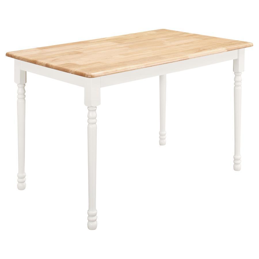 CoasterEveryday - Taffee - Rectangle Dining Table - Natural Brown And White - 5th Avenue Furniture
