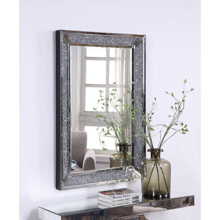 ACME - Noralie - Wall Decor - Mirrored & Faux Diamonds - Glass - 5th Avenue Furniture