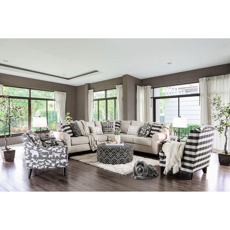 Furniture of America - Patricia - Sectional - Ivory - 5th Avenue Furniture