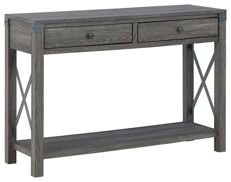 Ashley Furniture - Freedan - Grayish Brown - Console Sofa Table - 5th Avenue Furniture