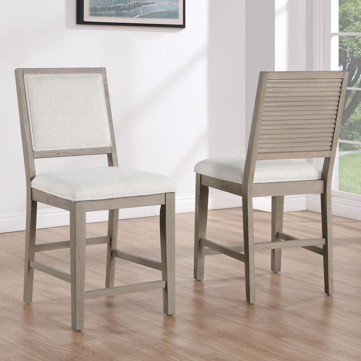 Steve Silver Furniture - Lily - Counter Chair (Set of 2) - Gray - 5th Avenue Furniture