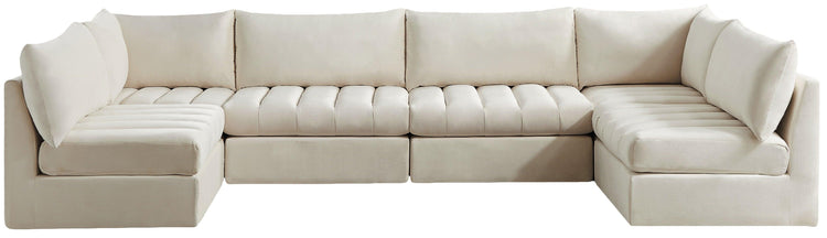 Meridian Furniture - Jacob - Modular Sectional 6 Piece - Cream - 5th Avenue Furniture