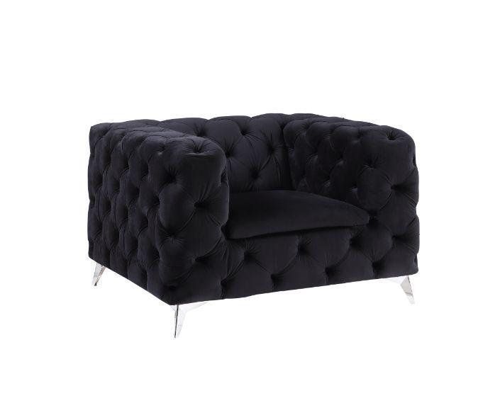 ACME - Phifina - Chair - Black Velvet - 5th Avenue Furniture