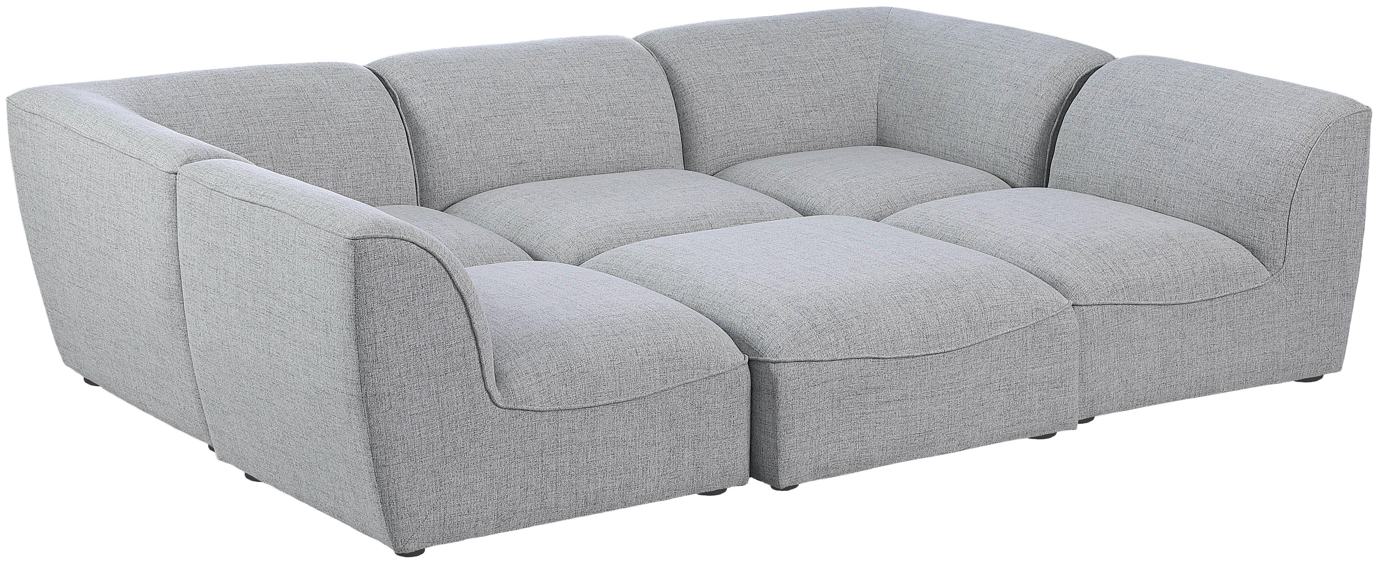 Meridian Furniture - Miramar - Modular Sectional 6 Piece - Gray - Modern & Contemporary - 5th Avenue Furniture