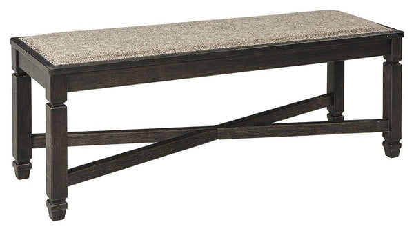Ashley Furniture - Tyler - Black / Grayish Brown - Upholstered Bench - 5th Avenue Furniture