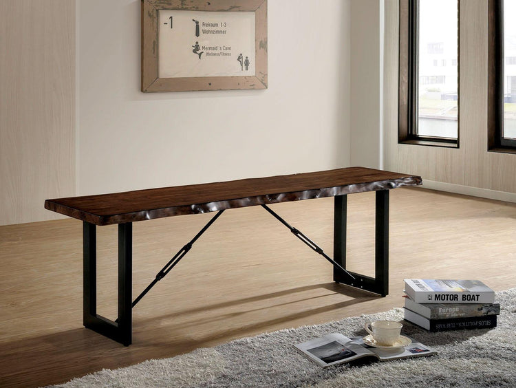 Furniture of America - Dulce - Bench - Walnut / Black - 5th Avenue Furniture