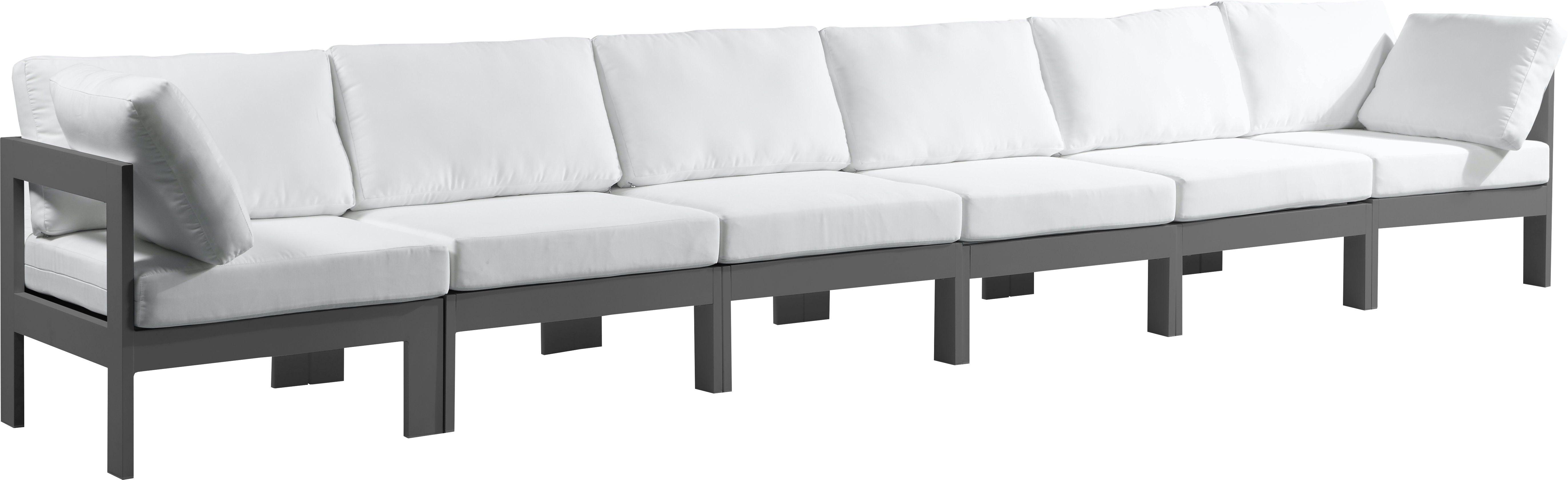 Meridian Furniture - Nizuc - Outdoor Patio Modular Sofa With Frame - White - 5th Avenue Furniture