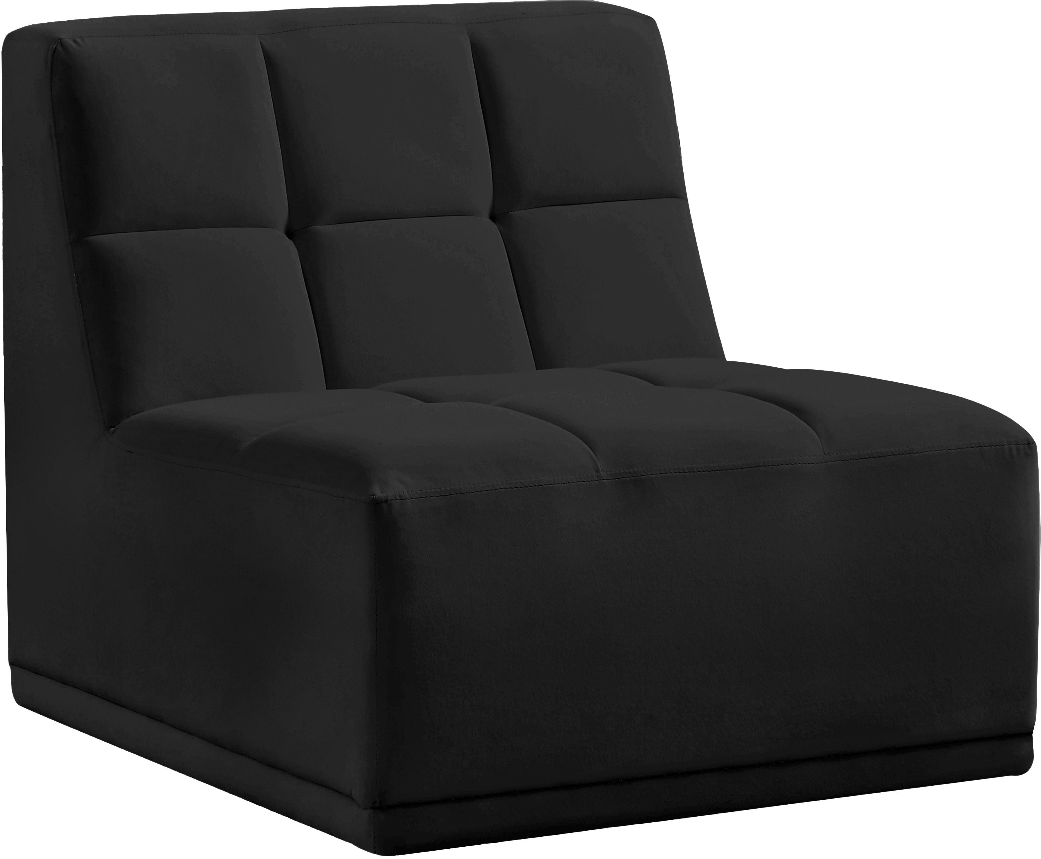 Meridian Furniture - Relax - Armless Chair - Black - 5th Avenue Furniture