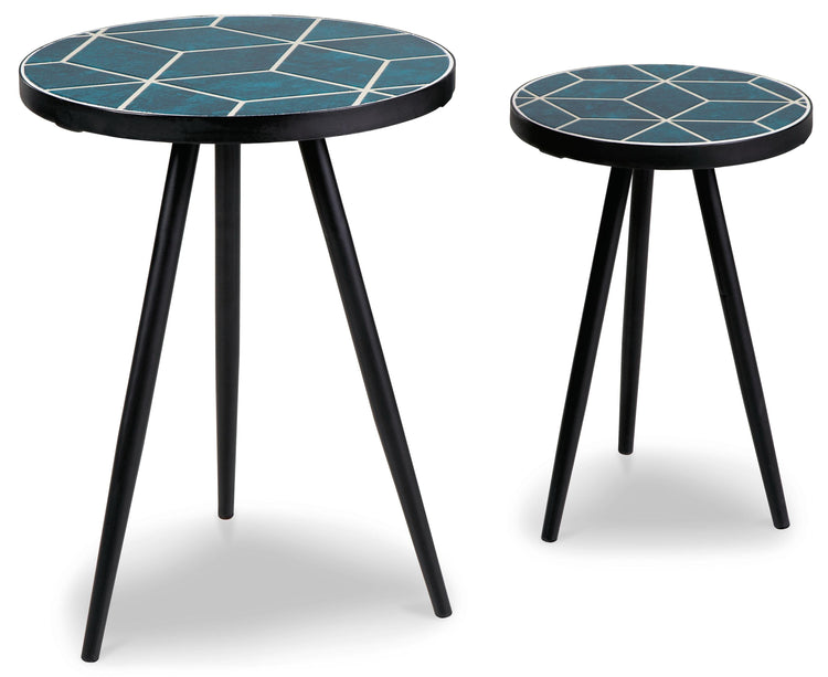 Signature Design by Ashley® - Clairbelle - Teal - Accent Table (Set of 2) - 5th Avenue Furniture