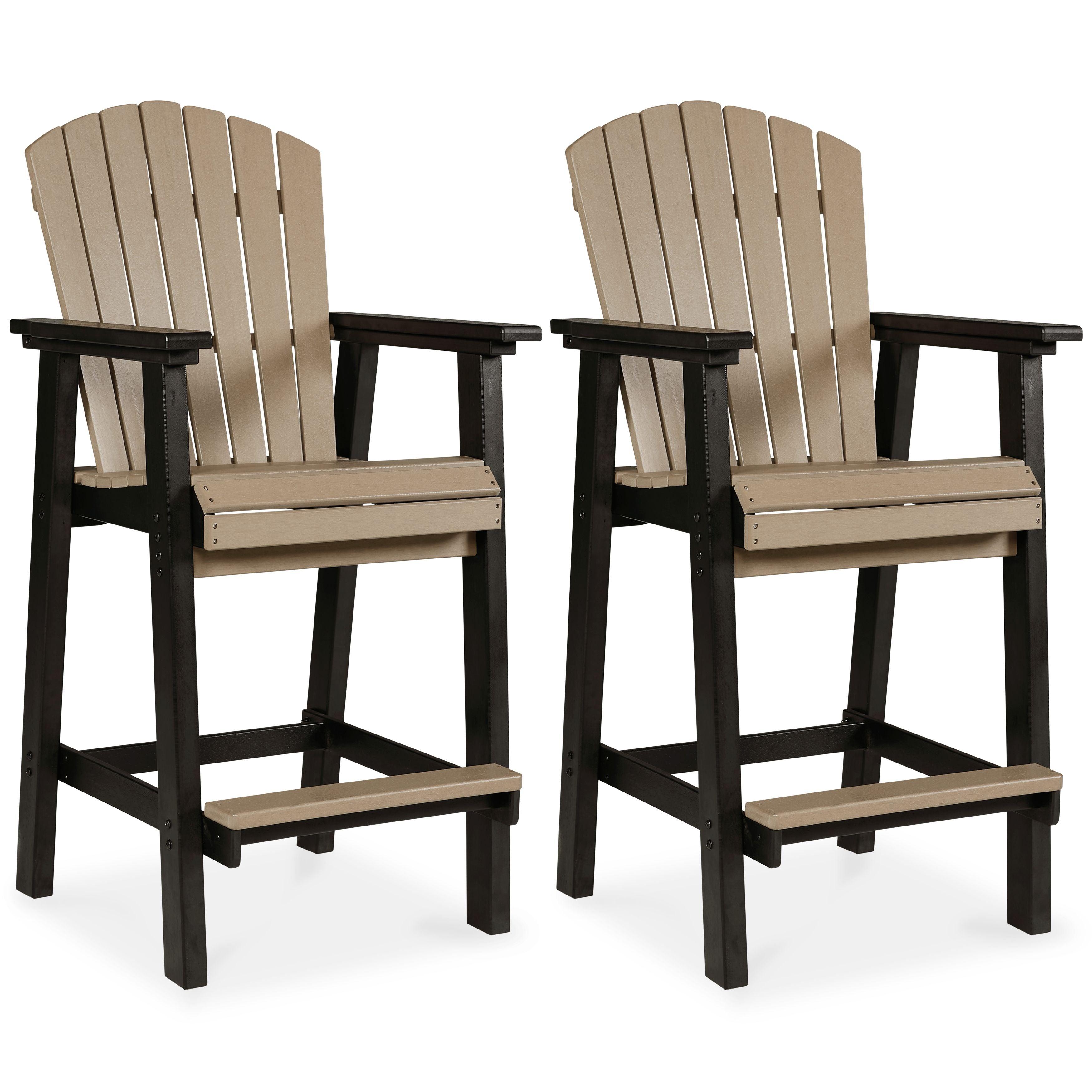 Signature Design by Ashley® - Fairen Trail - Black / Driftwood - Tall Barstool (Set of 2) - 5th Avenue Furniture